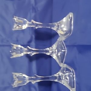 Set  of 3 Vintage  of Crystal  Tulip  Flower  Candle  Holders  8"